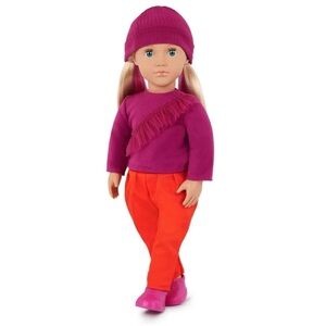 Our Generation 18” Fashion Doll Shay in Fuchsia & Orange Color Block Outfit